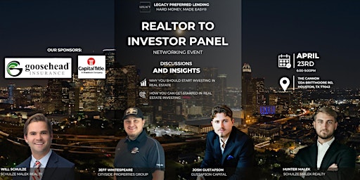 Primaire afbeelding van Realtor to Investor Panel Networking Event