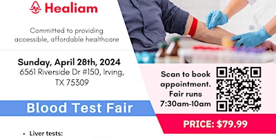 Image principale de Blood Testing Health Fair: Irving