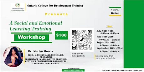 A Social and Emotional Learning (SEL) Training Workshop (Children & Youth)