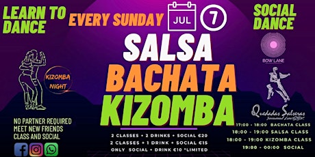 BACHATA & SALSA & KIZOMBA SOCIAL 02 AREAS at BOW LANE primary image