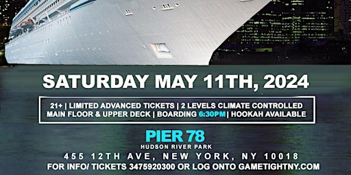 Imagem principal de NYC Latin Vibe Saturday Sunset Pier 78 Hudson River Yacht Party Cruise