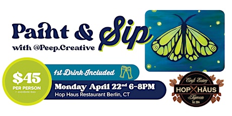 Mystical Moth Paint & Sip @ Hop Haus Craft Eatery - Berlin, CT