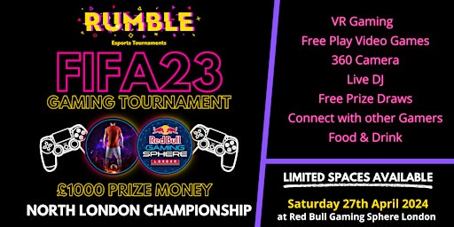 Imagem principal de FIFA23 Gaming Tournament at the Red Bull Gaming Sphere - £1000 Prize Money