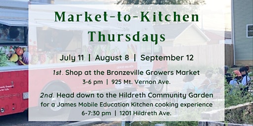 Image principale de Sept. 12th Market-to-Kitchen Thursday by the Growing and Growth Collective