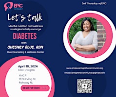 Primaire afbeelding van 3rd Thursday Chat with EPiC - Managing Diabetes (April)