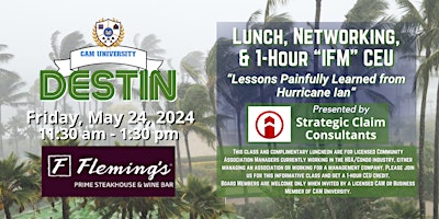 CAM U DESTIN Complimentary Lunch and 1-Hour IFM  CEU | Fleming’s Steakhouse