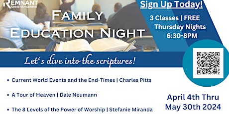 Imagem principal do evento Family Education Night - Let's dive into the Scriptures!