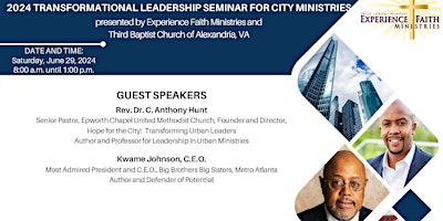 Primaire afbeelding van 2024 Transformational Leadership Seminar for City Ministries