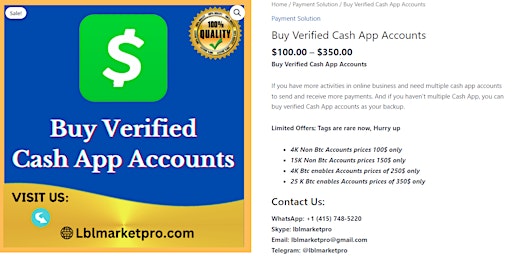 Imagen principal de Top 2 Sites to Buy Verified Cash App Accounts Old and new