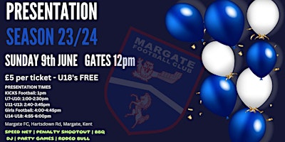 Hauptbild für Margate Youth FC - Presentation Night - Season 23/24