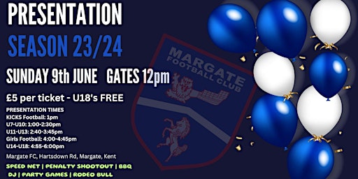 Hauptbild für Margate Youth FC - Presentation Night - Season 23/24