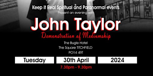 Primaire afbeelding van Demonstration of Mediumship with John Taylor