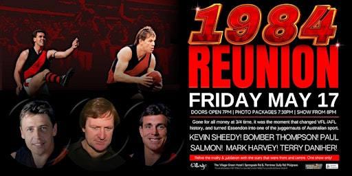 Hauptbild für 1984 Bombers Reunion ft Sheedy, Thompson, Salmon LIVE at Village Green!