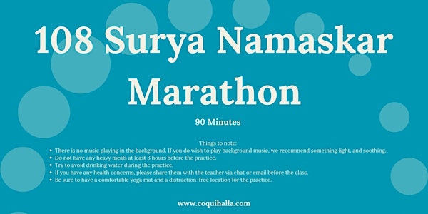 Challenge your Yoga Skills with 108 Surya Namaskar Marathon by Coquihalla