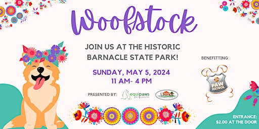 Primaire afbeelding van Woofstock at the Historic Barnacle State Park!