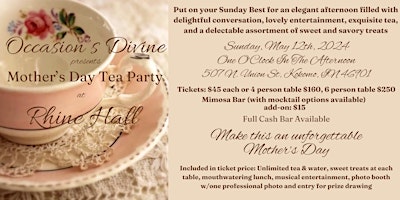 Image principale de Occasion's Divine presents Mother's Day Tea Party