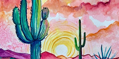 Beginner Watercolor Desert Landscape Painting primary image