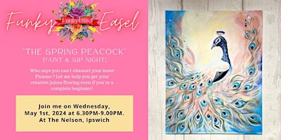 The Funky Easel Sip & Paint Party: Spring Peacock primary image