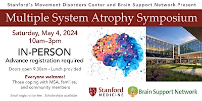 Immagine principale di Multiple System Atrophy Symposium (Stanford + Brain Support Network) 