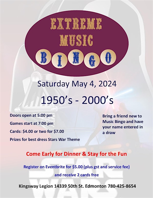 Extreme Musical bingo 04 May 24