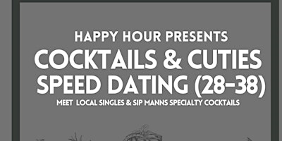 Primaire afbeelding van Cocktails & Cuties Speed Dating 28-38 @ Manns Distillery