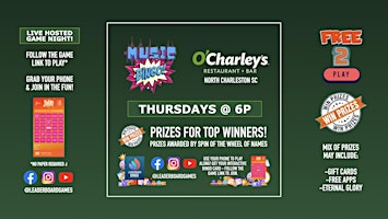 Imagem principal de Music BINGO  | O'Charley's North Charleston SC - THUR 6p @LeaderboardGames