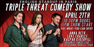 Primaire afbeelding van English Stand-Up in Paris: Triple Threat Comedy Show