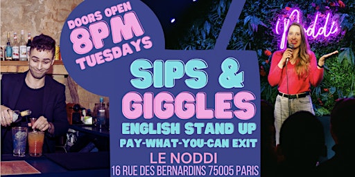 Primaire afbeelding van English Stand-Up in Paris - Sips & Giggles