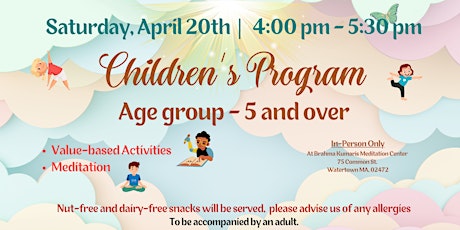 Children's Program  Age group - 5  and over primary image