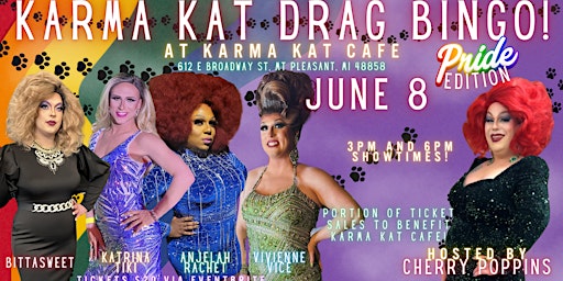 Imagem principal do evento 6PM - Karma Kat Drag Bingo: Pride Edition!