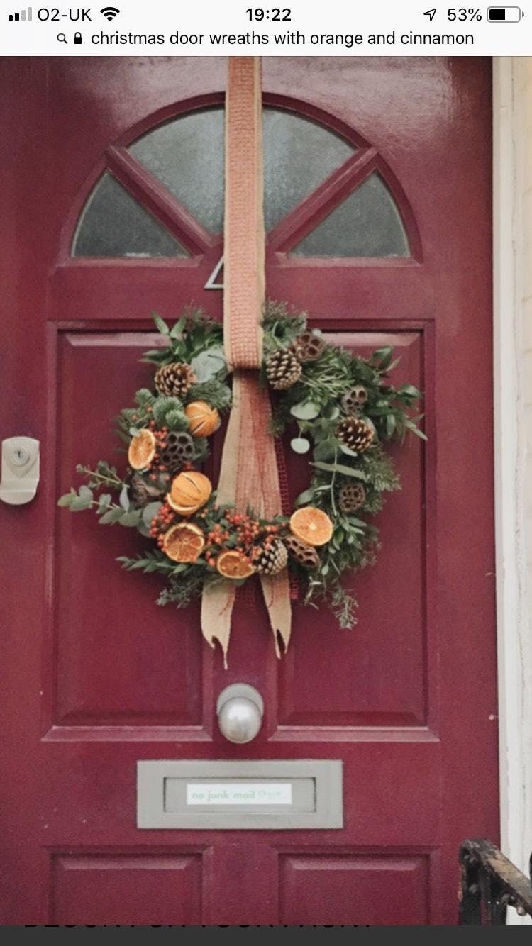 Fresh Christmas Door Wreaths At The Songbird Ice Cream Cafe And