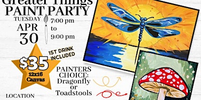 Image principale de Greater Things Paint Party at the Elks Lodge -Trenton