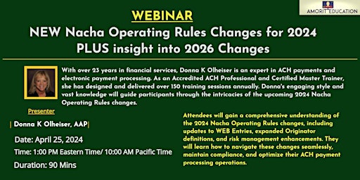 Imagen principal de New 2024 Nacha Operating Rules Changes & 2026 Insights