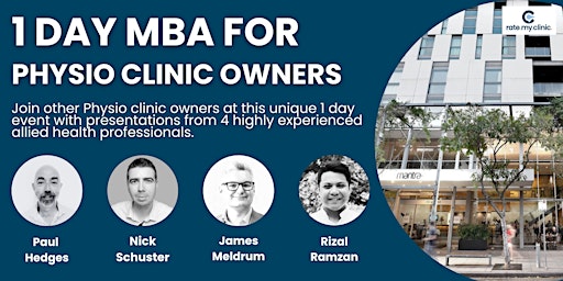 Primaire afbeelding van 1 Day MBA for Physio Clinic Owners