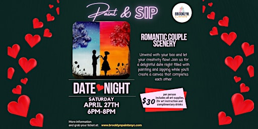 Immagine principale di Romantic Couple: Date Night Paint & Sip 