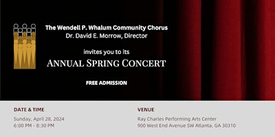 Primaire afbeelding van The Wendell P. Whalum Annual Spring Concert