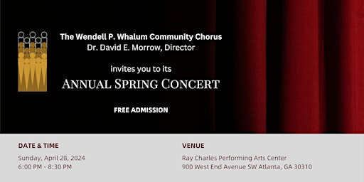 Imagem principal do evento The Wendell P. Whalum Annual Spring Concert