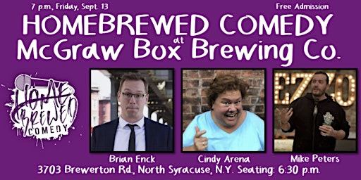 Imagem principal do evento Homebrewed Comedy at McGraw Box Brewing Co. (North Syracuse)