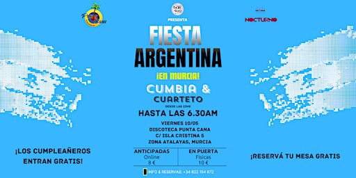 Image principale de Fiesta Argentina en Murcia | Cumbia & Cuarteto