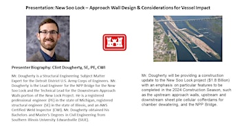 Imagem principal do evento New Soo Lock – Approach Wall Design & Considerations for Vessel Impact