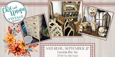 Imagem principal do evento Livonia - Fall Vintage & Handmade Market by Chic & Unique
