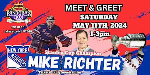 Imagem principal do evento NY Rangers Mike Richter Meet & Greet at Pandora's Box Toys & Collectibles