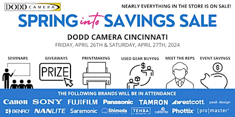 Spring into Savings Sale at Dodd Camera Cincinnati primary image