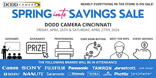 Primaire afbeelding van Spring into Savings Sale at Dodd Camera Cincinnati