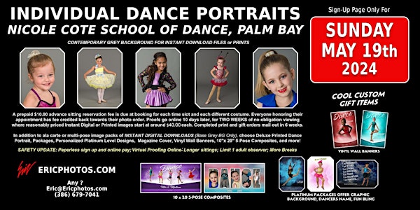 5/19/24 (SUNDAY) INDIVIDUAL DANCE PORTRAITS @  Nicole Cote School Of Dance