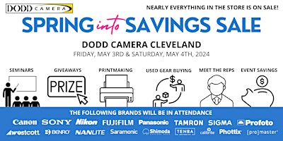Spring into Savings Sale at Dodd Camera Cleveland primary image