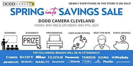 Spring into Savings Sale at Dodd Camera Cleveland primary image