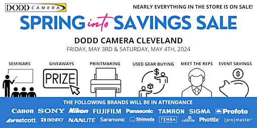 Image principale de Spring into Savings Sale at Dodd Camera Cleveland