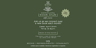 Imagen principal de Wednesday Workshop: Haven Community Book Club (FREE)