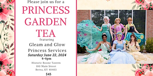 Imagem principal do evento Princess Garden Tea Party Featuring Gleam and Glow Princess Services